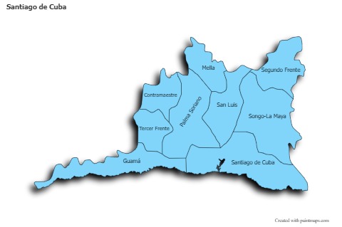Sample Maps for Santiago de Cuba (blue,shadowy)