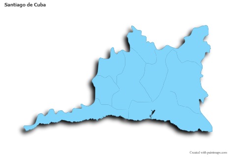 Sample Maps for Santiago de Cuba (blue,outline,shadowy)