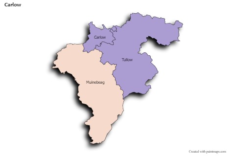 Contoh Peta untuk Carlow (berwarna,bayangan)