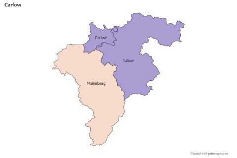 Contoh Peta untuk Carlow (berwarna)