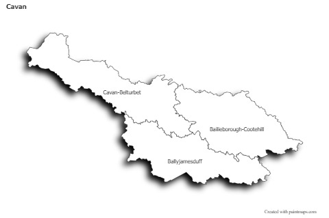 Sample Maps for Cavan (black-white,shadowy)