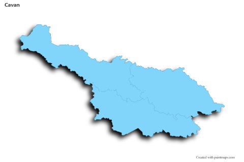 Sample Maps for Cavan (blue,outline,shadowy)