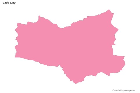 Mapas de muestra para Cork City (rosa,contorno)