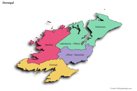 Sample Maps for Donegal (colored,shadowy)