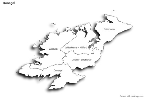 Sample Maps for Donegal (black-white,shadowy)