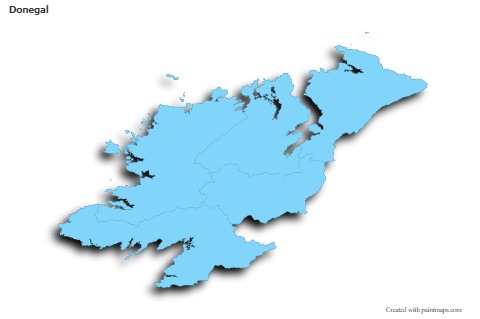 Sample Maps for Donegal (blue,outline,shadowy)