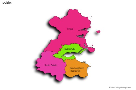 Sample Maps for Dublin (colored,shadowy)