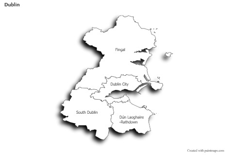 Sample Maps for Dublin (black-white,shadowy)