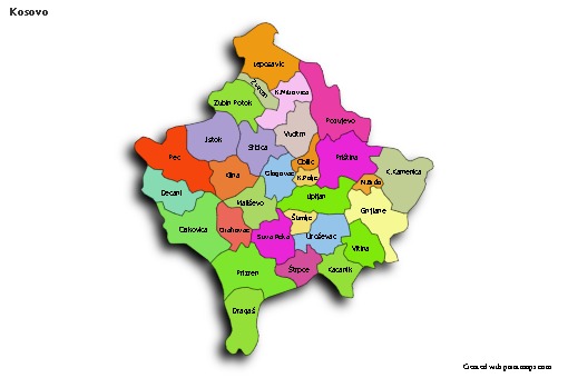 Sample Maps for Kosovo (colored,shadowy)