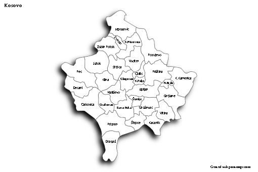 Sample Maps for Kosovo (black-white,shadowy)