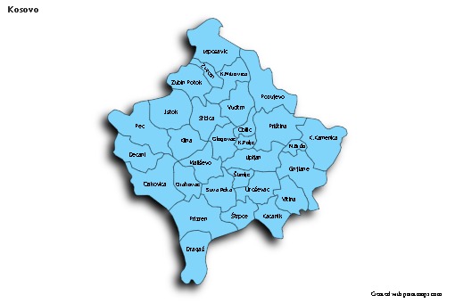 Sample Maps for Kosovo (blue,shadowy)