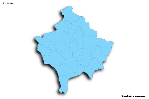 Sample Maps for Kosovo (blue,outline,shadowy)
