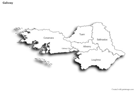 Sample Maps for Galway (black-white,shadowy)