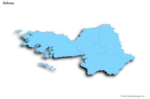Sample Maps for Galway (blue,outline,shadowy)