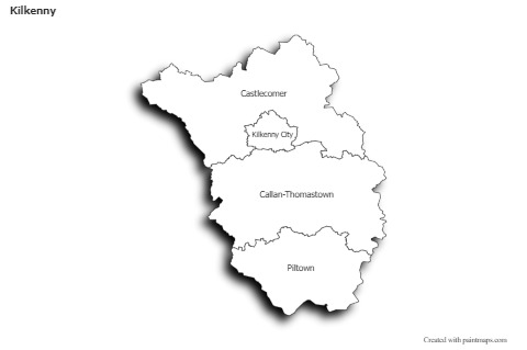 Contoh Peta untuk Kilkenny (hitam-putih,bayangan)