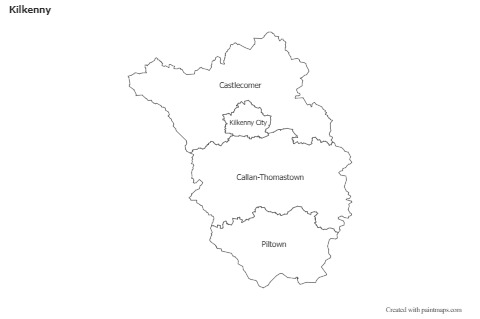 Contoh Peta untuk Kilkenny (hitam-putih)