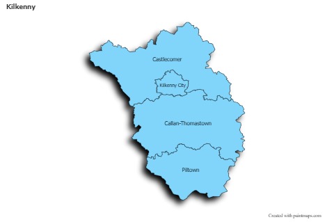 Contoh Peta untuk Kilkenny (biru,bayangan)