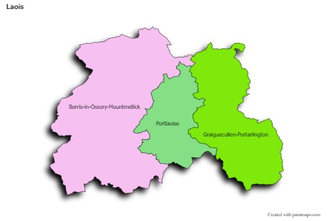 Sample Maps for Laois (colored,shadowy)