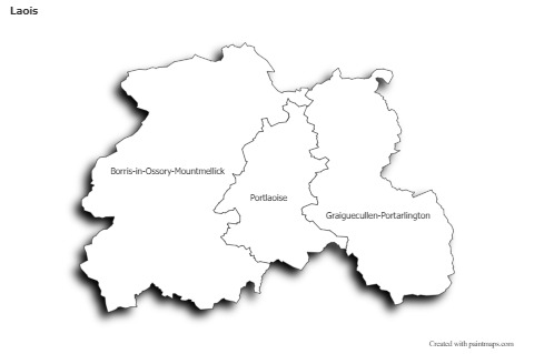 Sample Maps for Laois (black-white,shadowy)