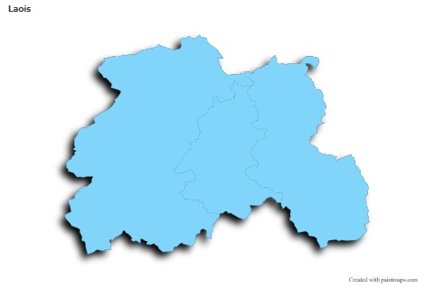 Sample Maps for Laois (blue,outline,shadowy)