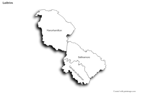Sample Maps for Leitrim (black-white,shadowy)