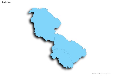 Sample Maps for Leitrim (blue,outline,shadowy)