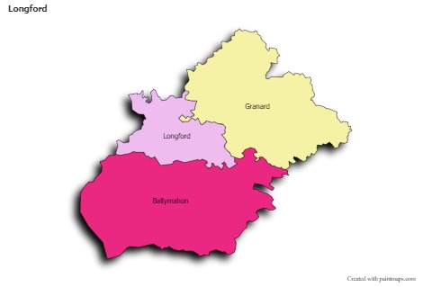 Contoh Peta untuk Longford (berwarna,bayangan)