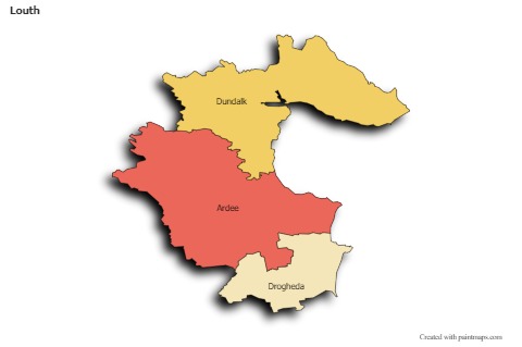 Contoh Peta untuk Louth (berwarna,bayangan)