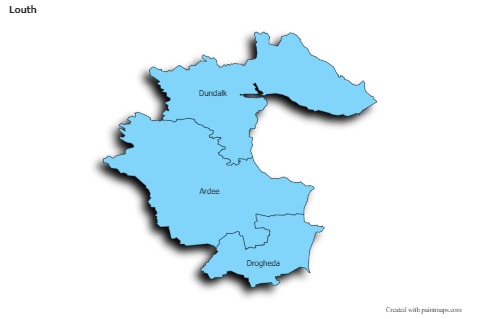 Contoh Peta untuk Louth (biru,bayangan)