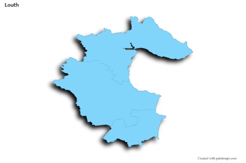 Contoh Peta untuk Louth (biru,garis luar,bayangan)