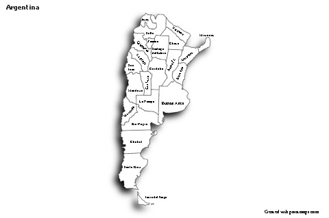 Sample Maps for Argentina (black-white,shadowy)