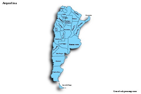 Sample Maps for Argentina (blue,shadowy)