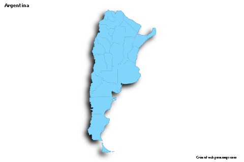 Sample Maps for Argentina (blue,outline,shadowy)