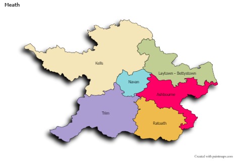 Contoh Peta untuk Meath (berwarna,bayangan)