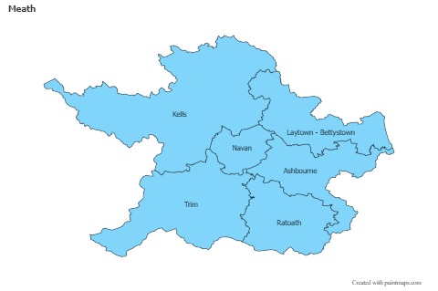 Contoh Peta untuk Meath (biru)