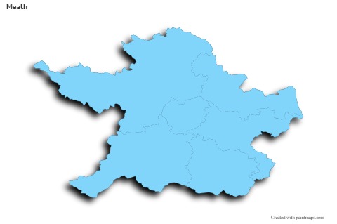 Contoh Peta untuk Meath (biru,garis luar,bayangan)