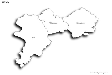 Sample Maps for Offaly (black-white,shadowy)