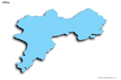 Sample Maps for Offaly (blue,outline,shadowy)