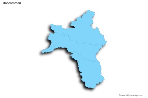 Sample Maps for Roscommon (blue,outline,shadowy)