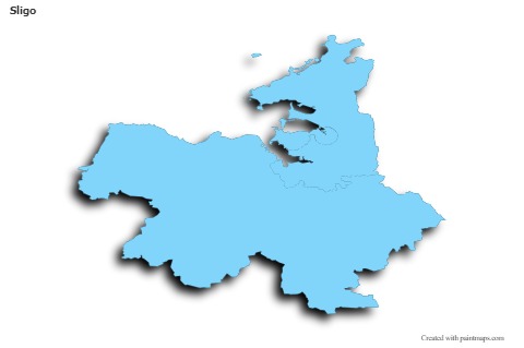 Contoh Peta untuk Sligo (biru,garis luar,bayangan)