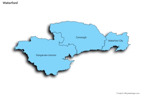 Waterford için Örnek Haritalar (mavi,gölgeli)