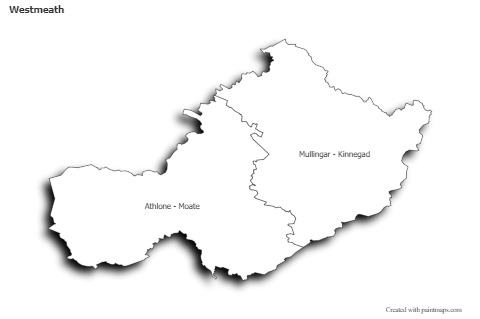 Sample Maps for Westmeath (black-white,shadowy)