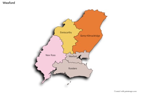 Contoh Peta untuk Wexford (berwarna,bayangan)