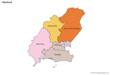 Contoh Peta untuk Wexford (berwarna)