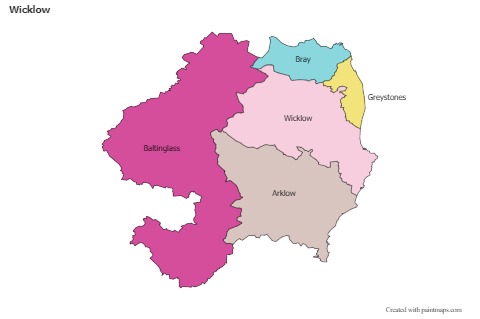 Contoh Peta untuk Wicklow (berwarna)
