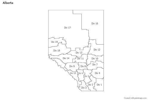 Mapas de muestra para Alberta (blanco-negro)