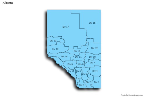 Mapas de muestra para Alberta (azul,sombrío)