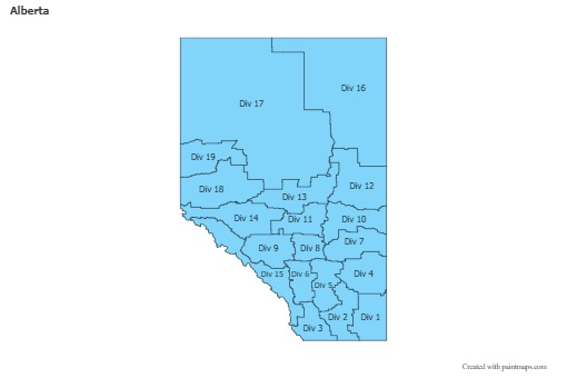 Mapas de muestra para Alberta (azul)