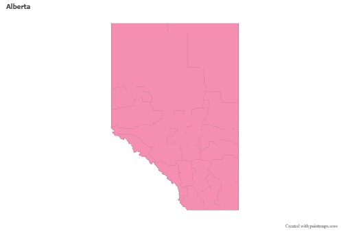 Mapas de muestra para Alberta (rosa,contorno)