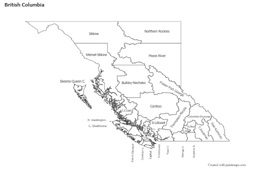 Sample Maps for British Columbia (black-white)